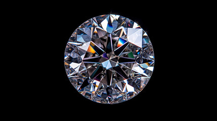 A sparkling diamond showcasing its brilliant cut and clarity. Opalescence. Illustration