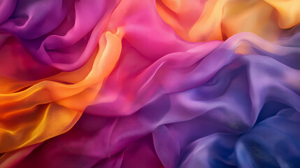 Obraz premium Abstract colorful fabric waves. Opalescence. Illustration