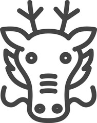 線画動物の単品アイコン　辰