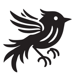 Silhouette of a bird on white background