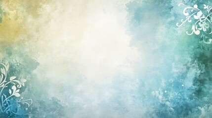 Obraz premium Abstract Watercolor Background With Floral Design Elements