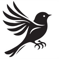Silhouette of a bird on white background
