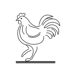 illustration of a hen with black outline