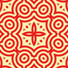 Arrowheads, lozenges, circles ornament. Seamless pattern. Mosaic backdrop. Tiles wallpaper. Ethnic motif. Geometric linear background. Digital paper. Geometrical textile print. Embroidery image