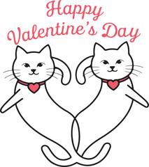 A vector illustration of a text happy valentine day.