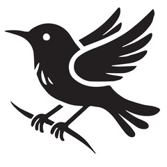 Silhouette of a bird on white background