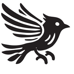 Silhouette of a bird on white background