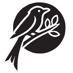 Silhouette of a bird on white background