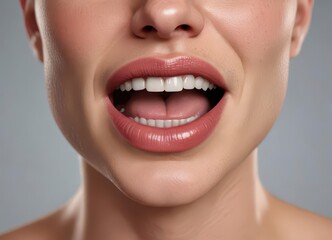 Naklejka premium Animated talking mouth and lip motions without a face , movement, expression, motion