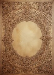 Antique style paper background with intricate design,  paper pattern,  aged paper,  brown and beige tones