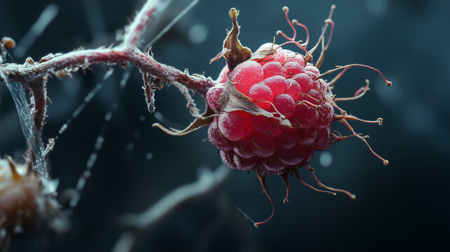 Professional photography of a raspberry