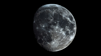 Obraz premium Celestial night: the moon illuminates earth from space. Moonshade. Illustration