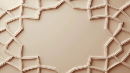 Abstract Beige Geometric Pattern Design With Central Blank Space