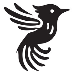 Silhouette of a bird on white background