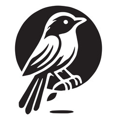Silhouette of a bird on white background