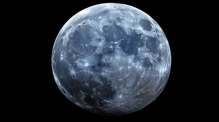 A full moon with faint clouds, casting an eerie glow, designed for png. Moonshade. Illustration