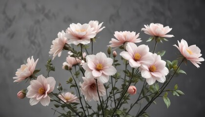 Delicate Artificial Blooms Against Muted Background,  floral pattern,  soft focus,  delicate petals
