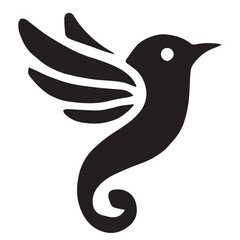 Silhouette of a bird on white background