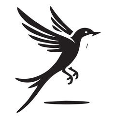 Silhouette of a bird on white background
