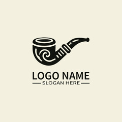 Chinese Pipe Logo Design, Oriental Smoking Pipe Logo, Custom Pipe Logo