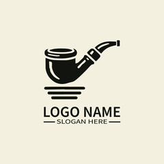 Chinese Pipe Logo Design, Oriental Smoking Pipe Logo, Custom Pipe Logo