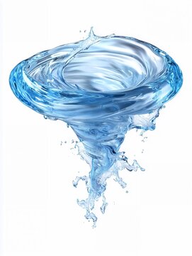 A mesmerizing vortex of water droplets spiraling in a tornado-like formation, showcasing the raw beauty of fluid dynamics. Created using generative AI.