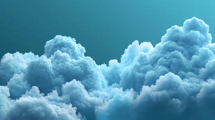 Naklejka premium Realistic blue fluffy clouds for graphic design isolated on transparent background png. Clouded. Illustration