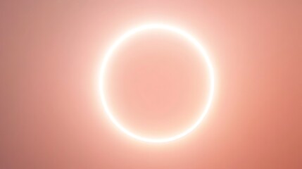 Glowing Oval Light Against Peach Background