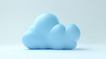 Cloud on white background, 3d rendering. Clouded. Illustration