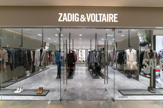 Hong Kong, China - February 03, 2019: storefront of a Zadig and Voltaire store in Hong Kong.