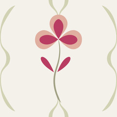 Minimalistic floral illustration of a flower for nature and aesthetic themes