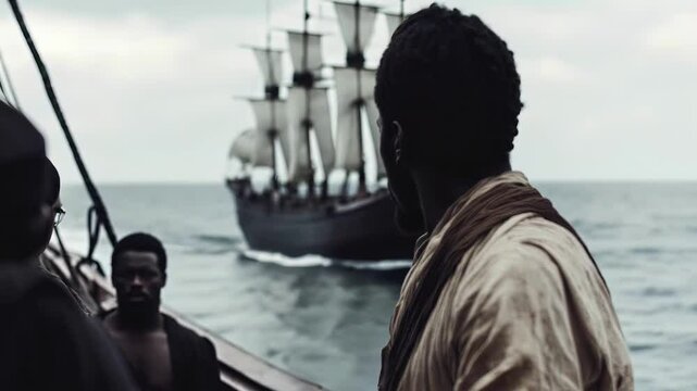 This presentation explores the harrowing journey of African slaves transported on ships. It highlights the harsh conditions and struggles faced during this tragic episode of black history