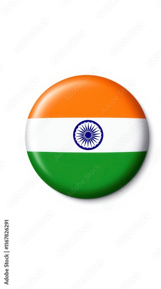 Poster india flag icon featuring standard colors in a circular design representing national pride and ident