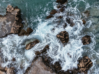 Waves splashing the seashore