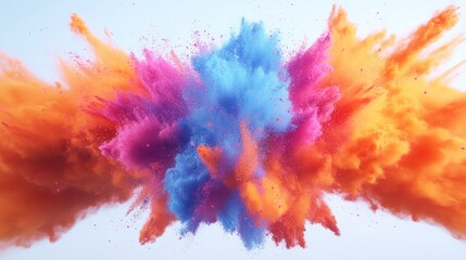 Fototapeta premium Vibrant color powder explosion on white background.