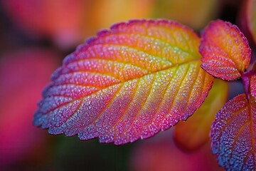 Vibrant Autumn Leaves Showcasing Intricate Details and Colors on the Forest Floor. Generative AI