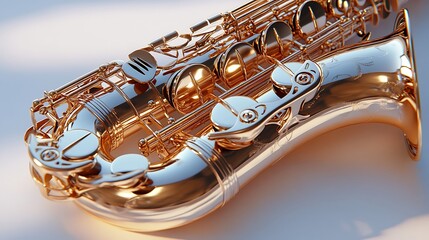 Obraz premium Golden Saxophone Close-Up