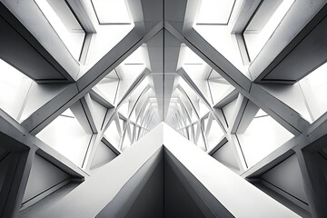 Obraz premium Geometric Harmony: Interlocked Triangles in a Symphonic Repetition