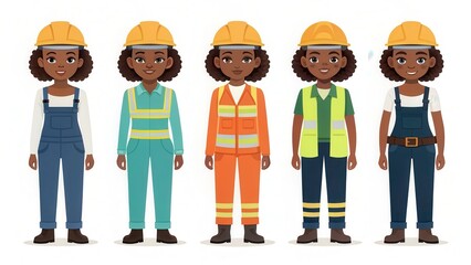 Young Black Female Construction Worker on an Oil Rig Wearing Safety Gear. Generative AI