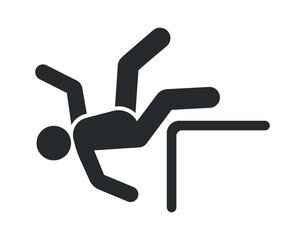 Warning sudden drop from height