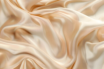 Obraz premium Champagne color silk satin waves background. High quality photo