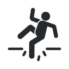 Danger of falling warning sign