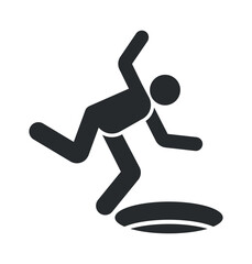 Open pit caution sign vector illustration