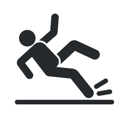 Safety warning sign falling man