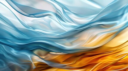 Horizontal waves background in hues of light blue, dark amber, and eggshell, abstract and vibrant