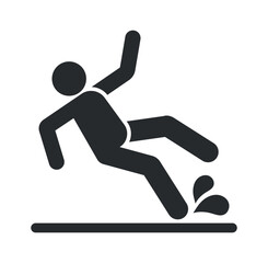 Wet surface warning sign vector illustration