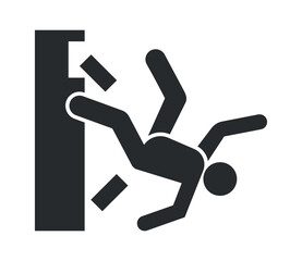 Falling man danger risk symbol