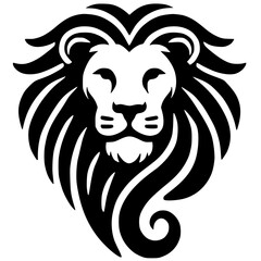 Lion face logo silhouette