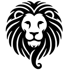 Lion face logo silhouette