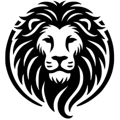 Lion face logo silhouette